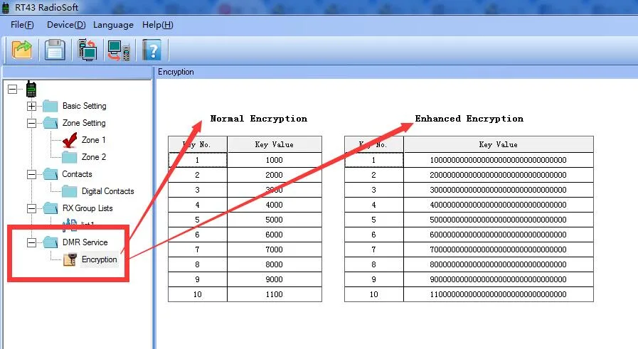 RT43 Programming encryption