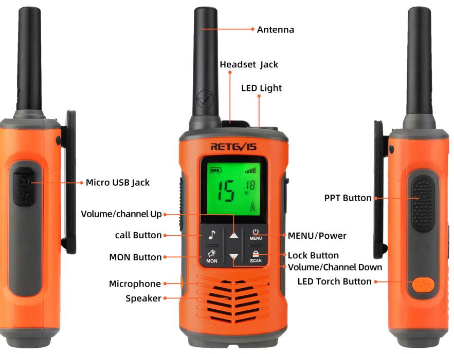 Waterproof Family Outdoor walkie-talkies RT45P