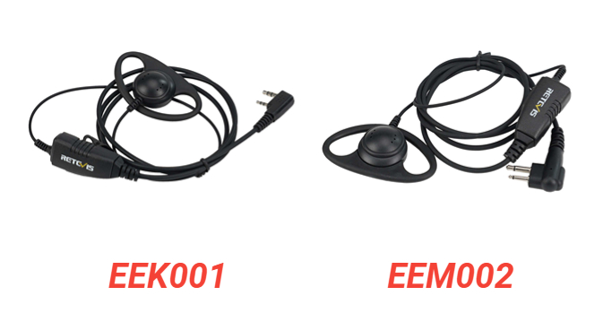 D-Shaped Earpiece for Two Way Radio