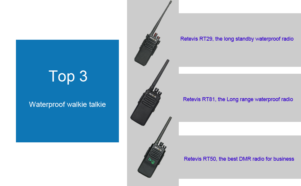 top3 retevis waterproof walkie talkie