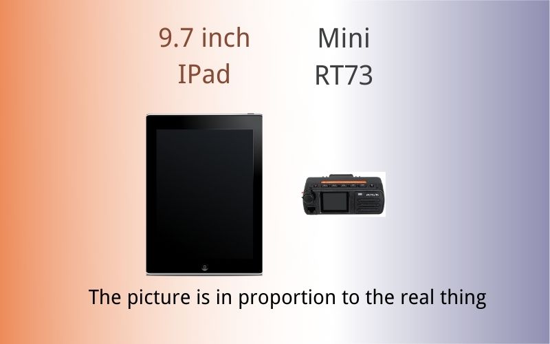 compare the size with RT73 and ipad